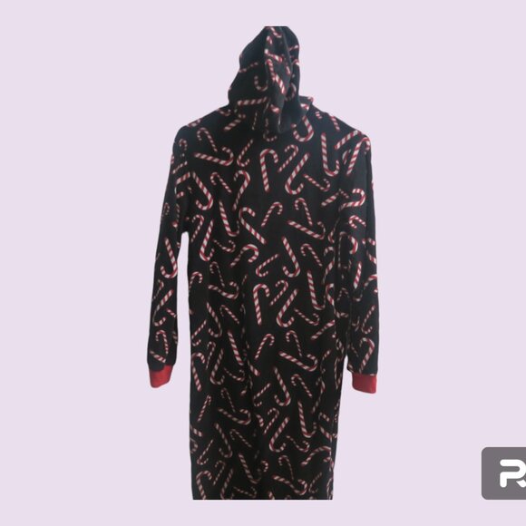 Prince of Sleep style 65729-10179 candy cane onesie christmas pj pajamas black - Picture 2 of 9